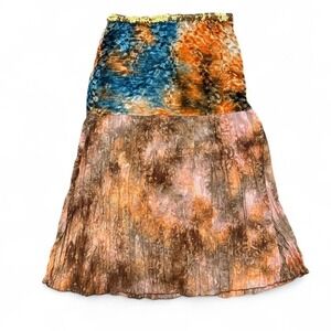 Y2K Flowy Sequin Fairy Core Maxi Skirt Festival Vibes s M Stretchy 2000s Unique